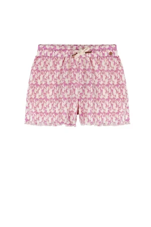 Sunny AOP Flower plissee jersey short