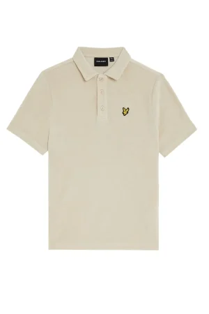 Towelling Polo Shirt Beige